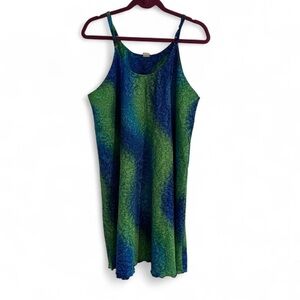 Green and blue summer dress